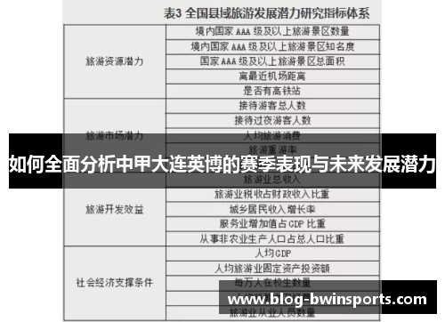 如何全面分析中甲大连英博的赛季表现与未来发展潜力